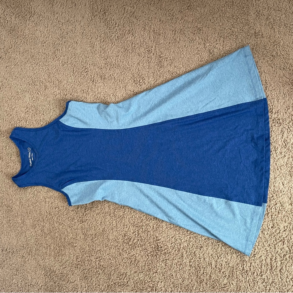 Outdoor Voices Blue and Light Blue Sleeveless Dress